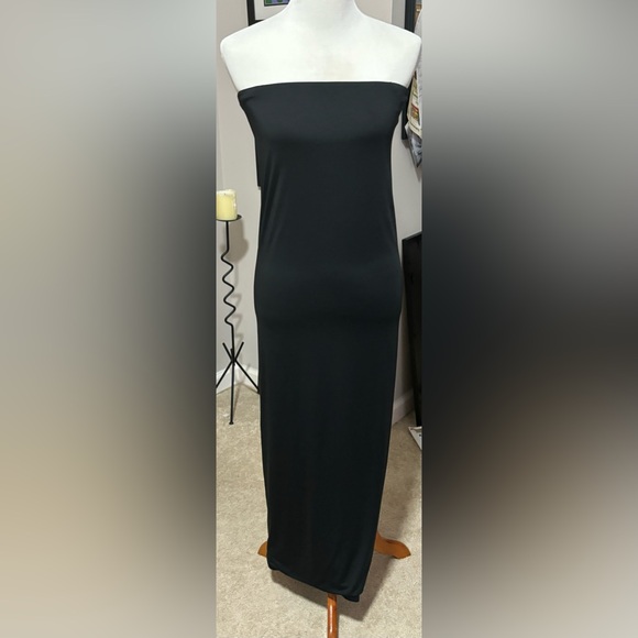 All Saints NWT Charlie Midi Dress Black Size 8 Sleeveless Slip Dress Square Neck - Picture 4 of 7